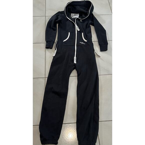 Nordic Way One Piece Jumpsuit Hood Full Zip Pajama Comfy Black Size XXS - Picture 3 of 11